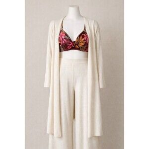 Banana Republic Cream Ribbed Open Cardigan Long Sleeve Lightweight S